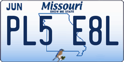 MO license plate PL5E8L