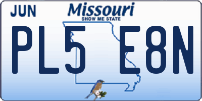 MO license plate PL5E8N