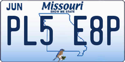 MO license plate PL5E8P