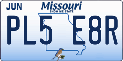 MO license plate PL5E8R