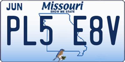 MO license plate PL5E8V