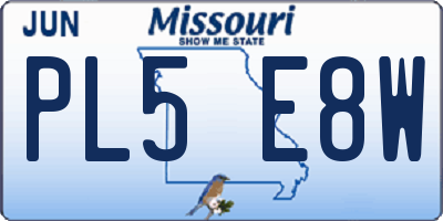 MO license plate PL5E8W