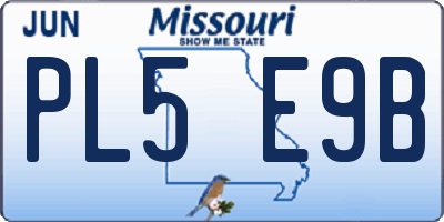 MO license plate PL5E9B