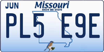 MO license plate PL5E9E