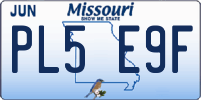 MO license plate PL5E9F
