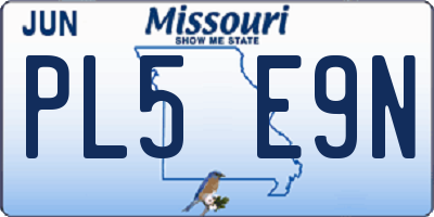 MO license plate PL5E9N