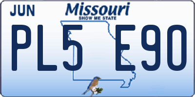 MO license plate PL5E9O