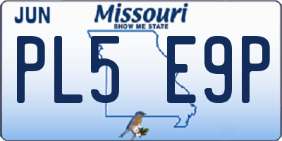 MO license plate PL5E9P