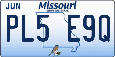 MO license plate PL5E9Q