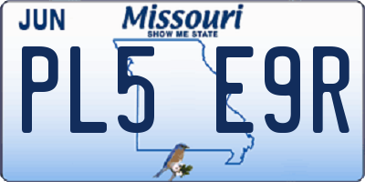MO license plate PL5E9R