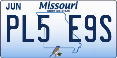 MO license plate PL5E9S