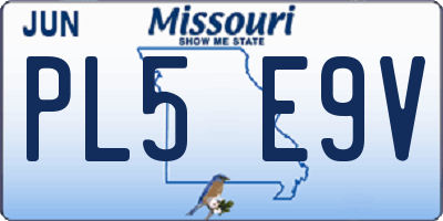 MO license plate PL5E9V