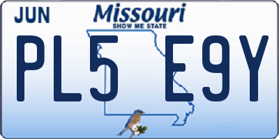 MO license plate PL5E9Y