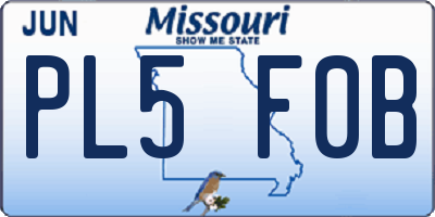 MO license plate PL5F0B
