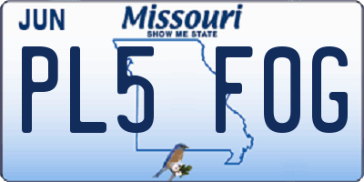 MO license plate PL5F0G
