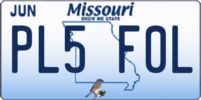 MO license plate PL5F0L