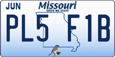 MO license plate PL5F1B