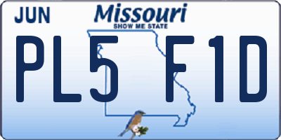 MO license plate PL5F1D