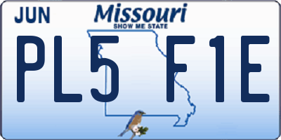 MO license plate PL5F1E