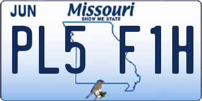 MO license plate PL5F1H