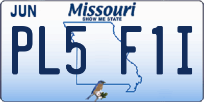 MO license plate PL5F1I