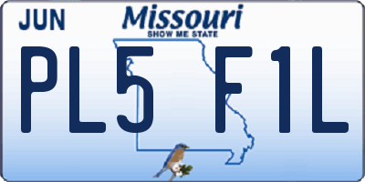 MO license plate PL5F1L