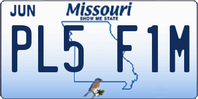 MO license plate PL5F1M