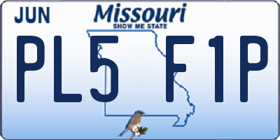 MO license plate PL5F1P