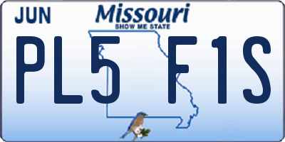 MO license plate PL5F1S