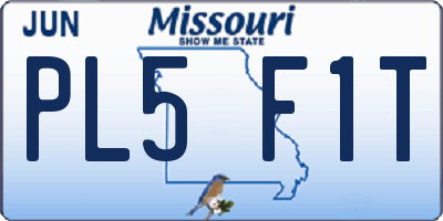 MO license plate PL5F1T