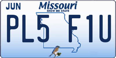 MO license plate PL5F1U