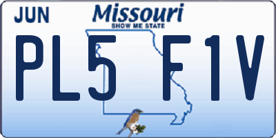 MO license plate PL5F1V