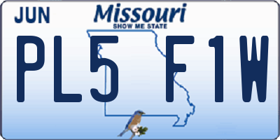 MO license plate PL5F1W