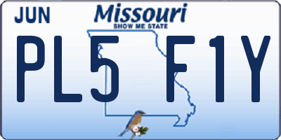 MO license plate PL5F1Y