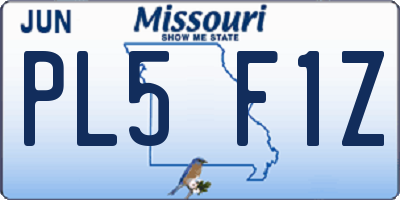 MO license plate PL5F1Z