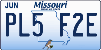 MO license plate PL5F2E