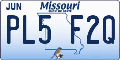 MO license plate PL5F2Q