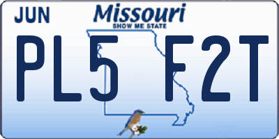 MO license plate PL5F2T