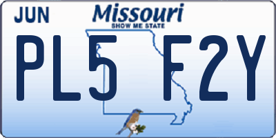 MO license plate PL5F2Y