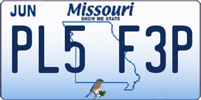 MO license plate PL5F3P