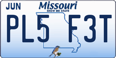 MO license plate PL5F3T