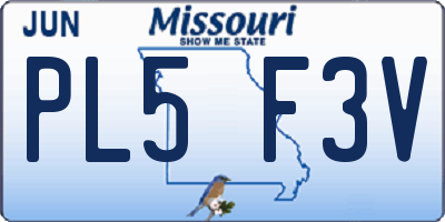 MO license plate PL5F3V