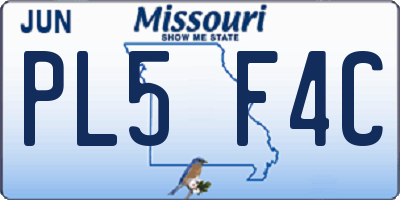 MO license plate PL5F4C