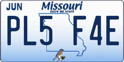 MO license plate PL5F4E