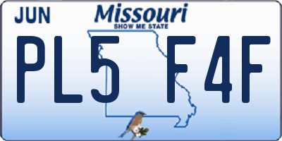 MO license plate PL5F4F