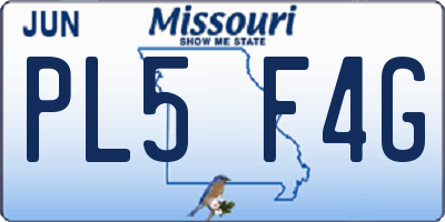 MO license plate PL5F4G