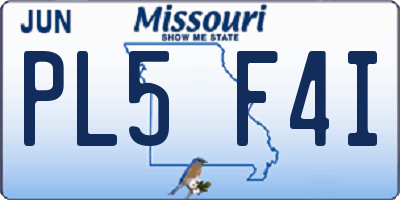MO license plate PL5F4I