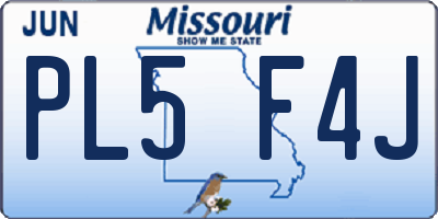 MO license plate PL5F4J