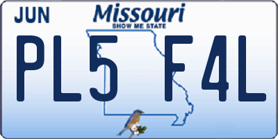 MO license plate PL5F4L