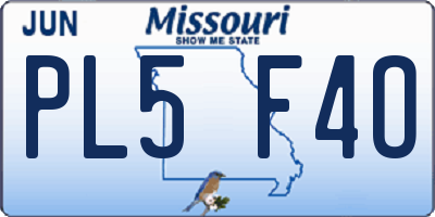 MO license plate PL5F4O